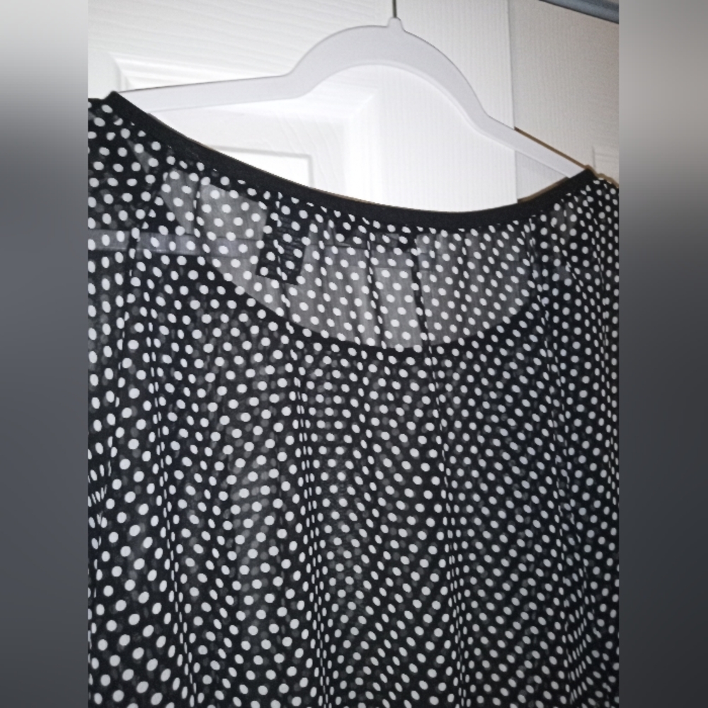 Polka dot transparent blouse